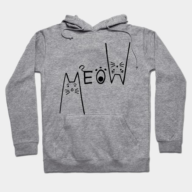 Cute Meow Cat Hoodie by RiyanRizqi